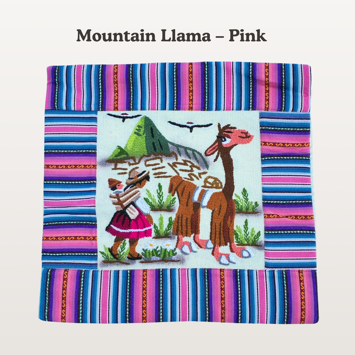 Handmade Peruvian Pillow Cover | Embroidered Cushion Cover | Boho Textile Wall Decor