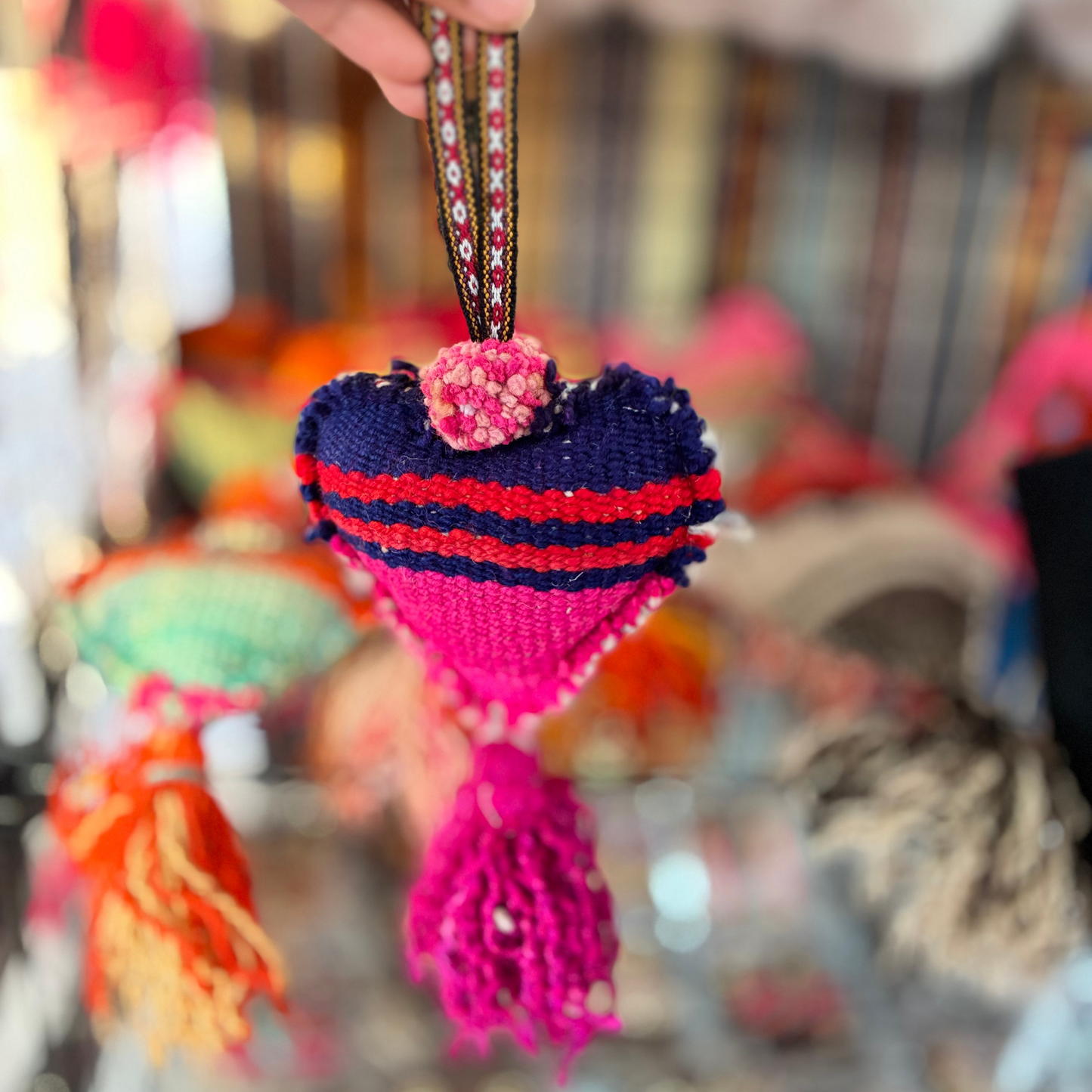 Boho Woven Heart Charm