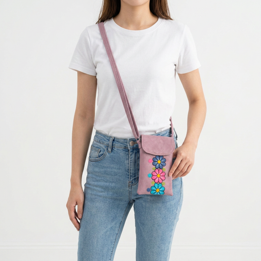Embroidered Phone Crossbody Bag