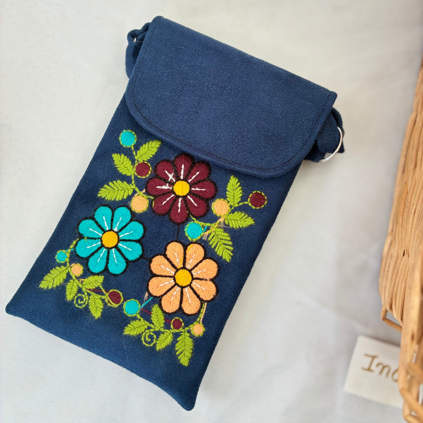 Embroidered Phone Crossbody Bag