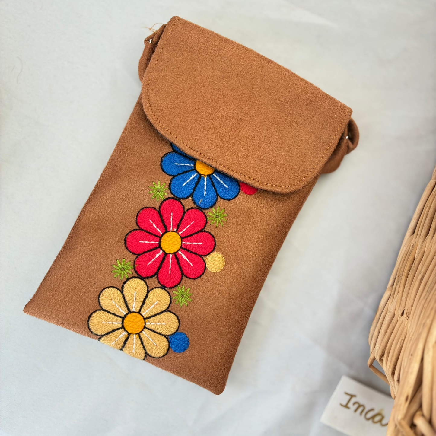 Embroidered Phone Crossbody Bag