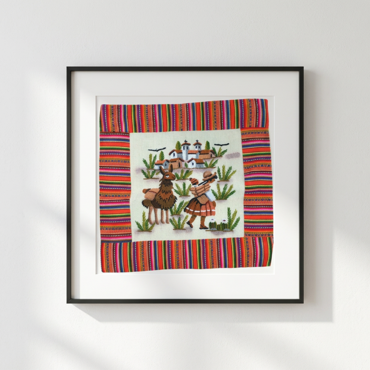 Handmade Peruvian Pillow Cover | Embroidered Cushion Cover | Boho Textile Wall Decor