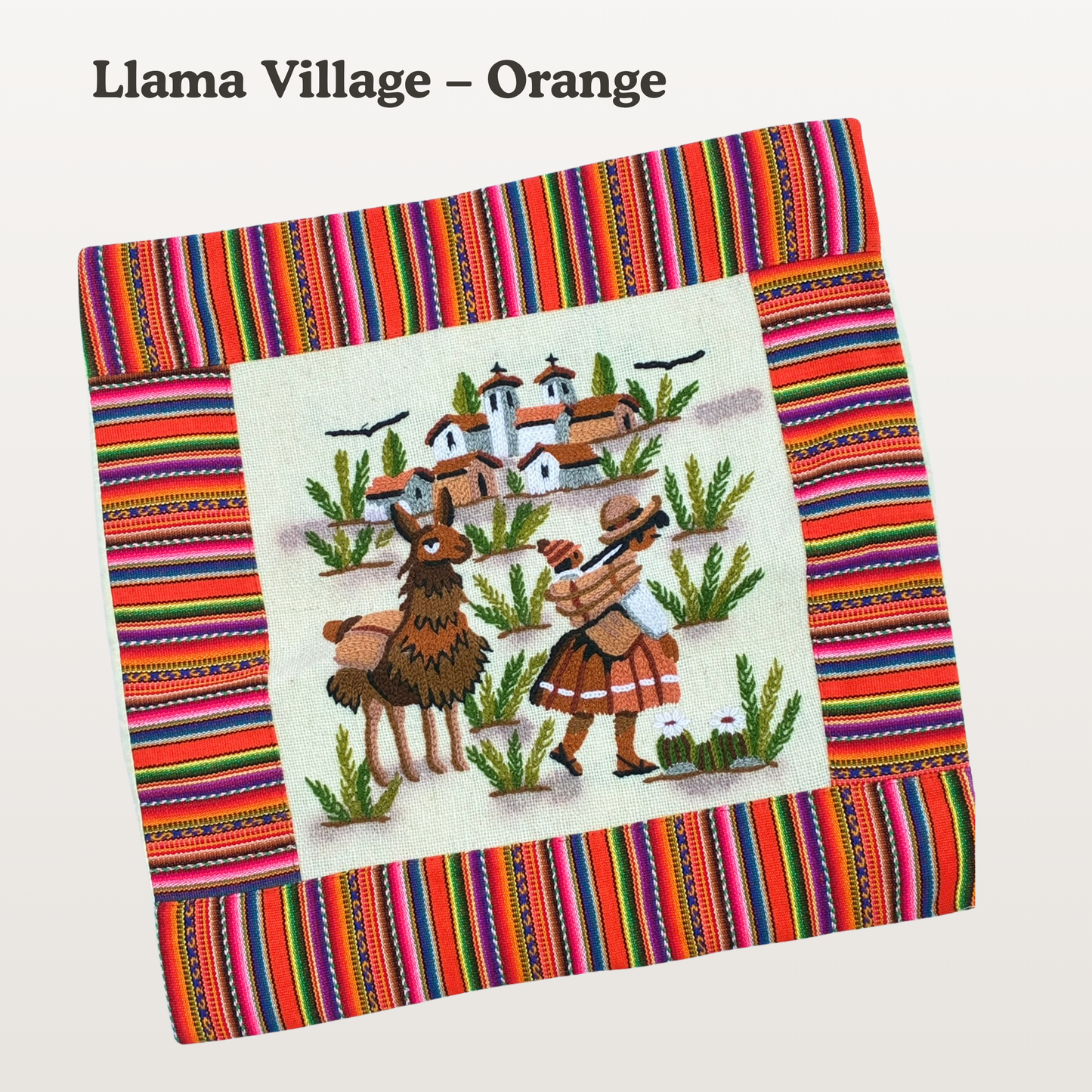 Handmade Peruvian Pillow Cover | Embroidered Cushion Cover | Boho Textile Wall Decor