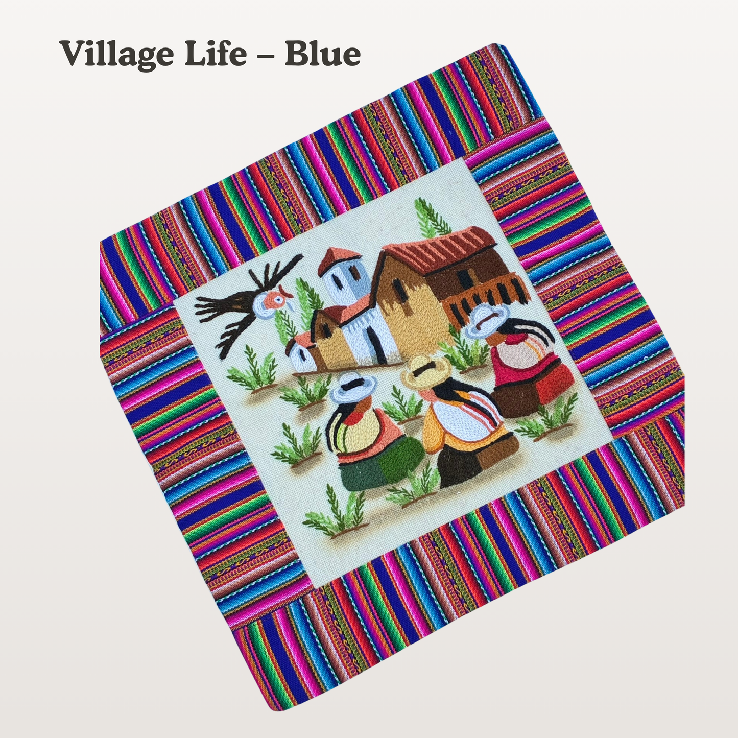 Handmade Peruvian Pillow Cover | Embroidered Cushion Cover | Boho Textile Wall Decor