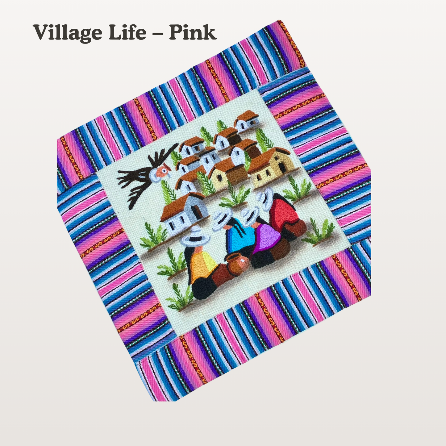 Handmade Peruvian Pillow Cover | Embroidered Cushion Cover | Boho Textile Wall Decor