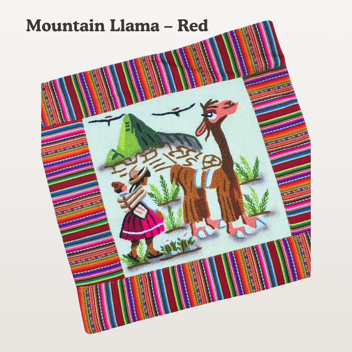 Handmade Peruvian Pillow Cover | Embroidered Cushion Cover | Boho Textile Wall Decor