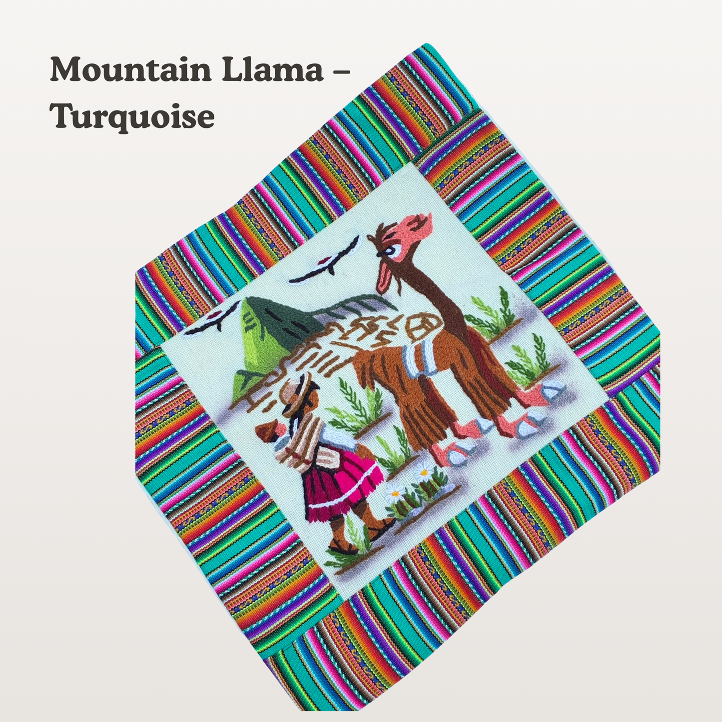 Handmade Peruvian Pillow Cover | Embroidered Cushion Cover | Boho Textile Wall Decor