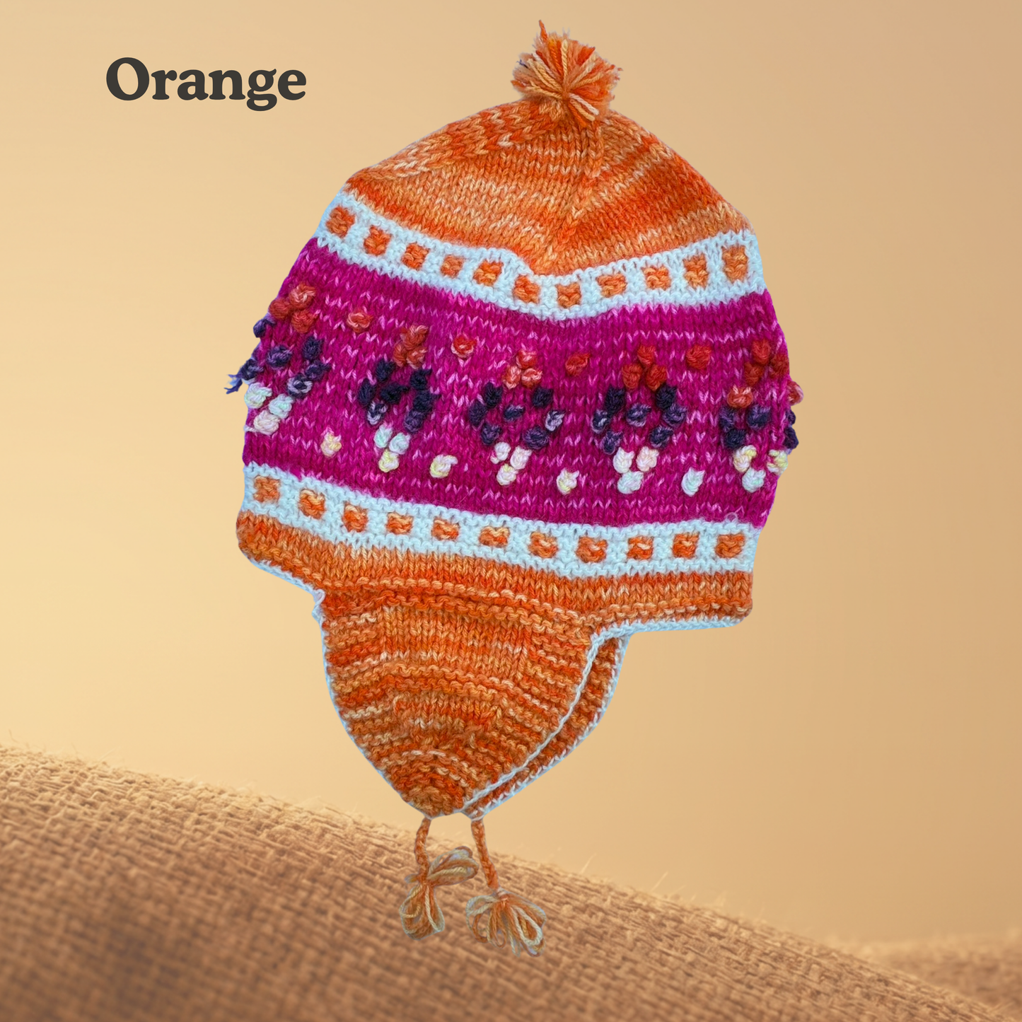 Kids Hand Knit Chullo Hat