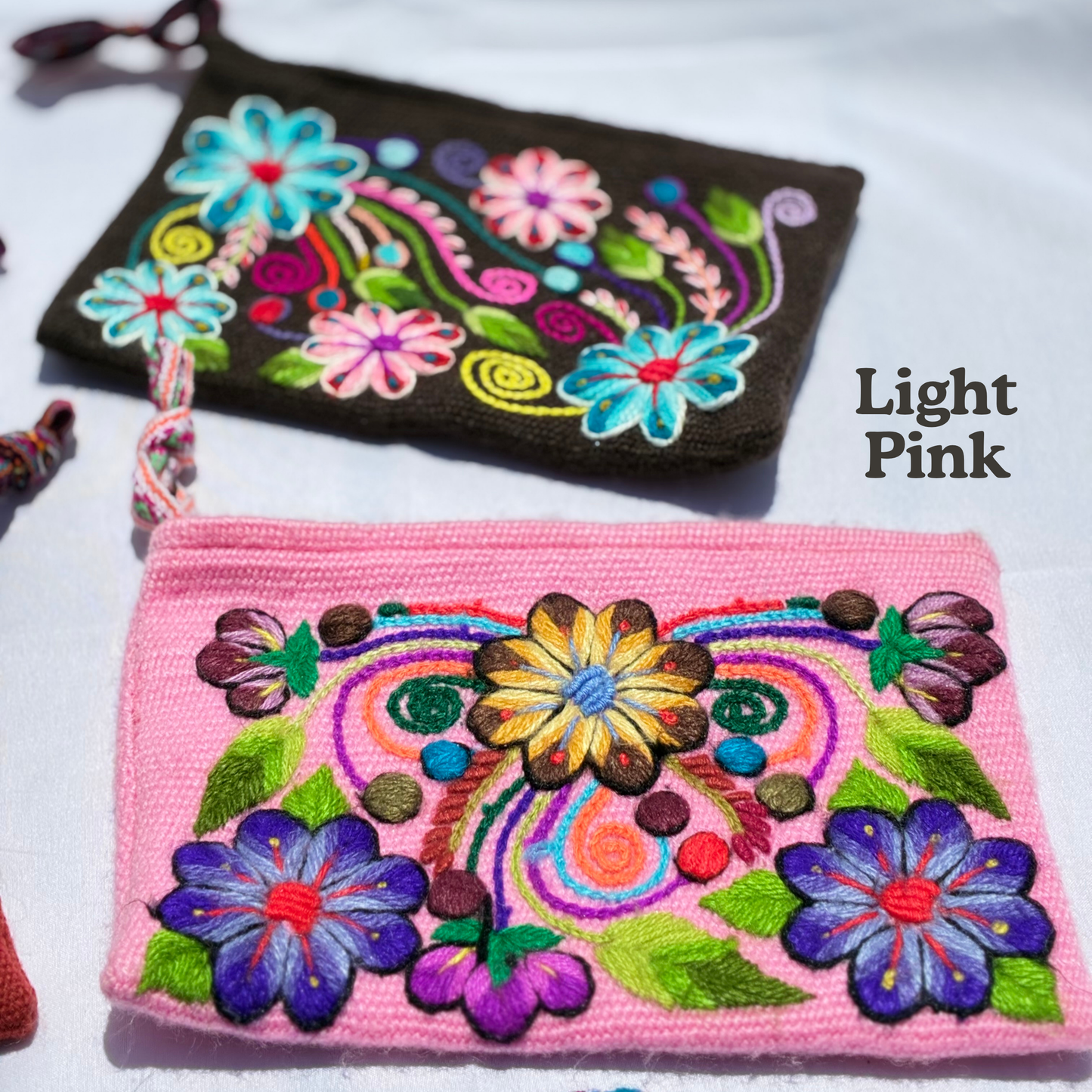 Hand Embroidered Peruvian Floral Pouch